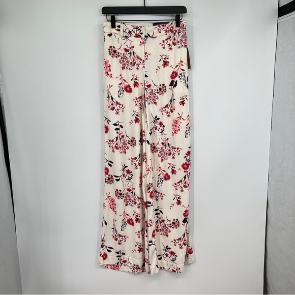 NEW WORTHINGTON Sasha Floral High Waist Wide Leg Pants Multicolor Stretch - Picture 2 of 14
